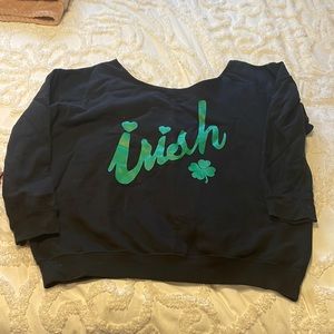 “Irish” off the shoulder sweatshirt